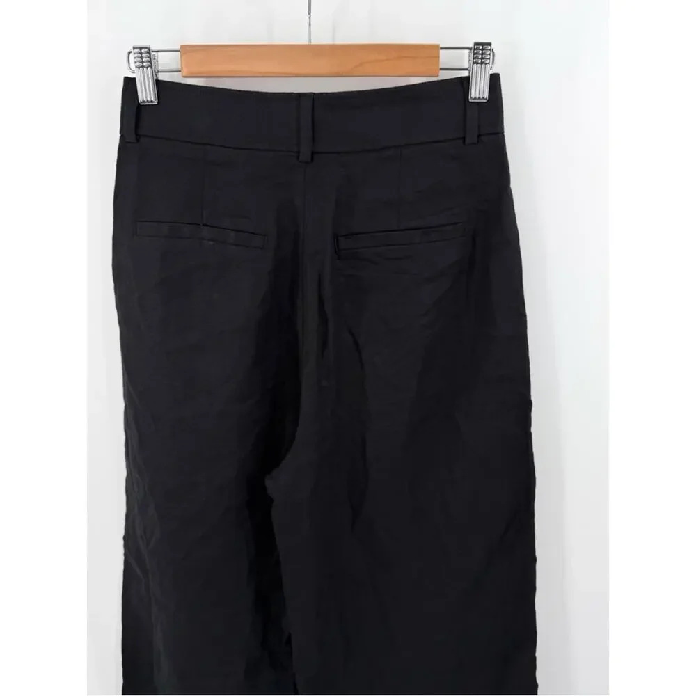 Everlane The Linen Way-High Drape Pant in black Size 0